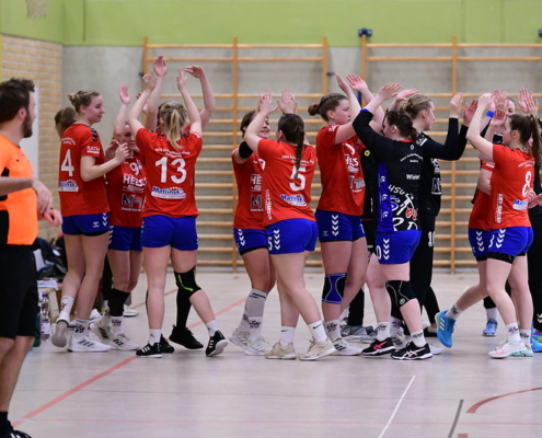 die erste Frauen vor ihrem Spiel gegen die HSG FONA 2