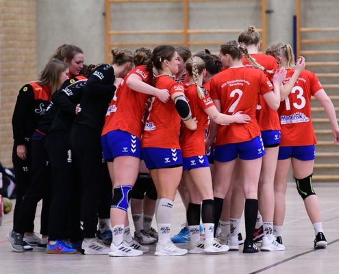 1. Frauen Besprechung vor einem Spiel